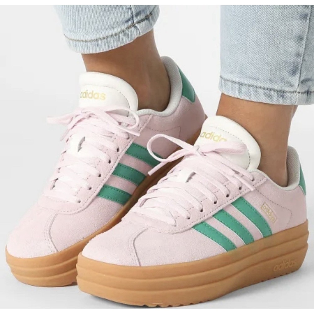 Adidas Women's Size 9 VL Court Bold Clear Pink Green Platform Sneaker NEW JP6916 - Picture 11 of 16